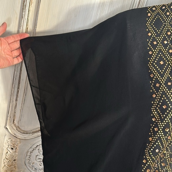 Jessica Mc Clintock Sheer with Rose Gold Faux Rhinestone Embellished  Kimono NWT - Picture 6 of 12